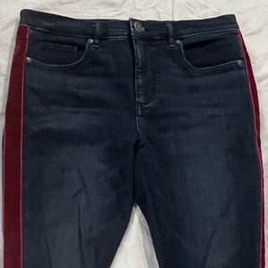 Loft Jeans with Red Velvet Trim